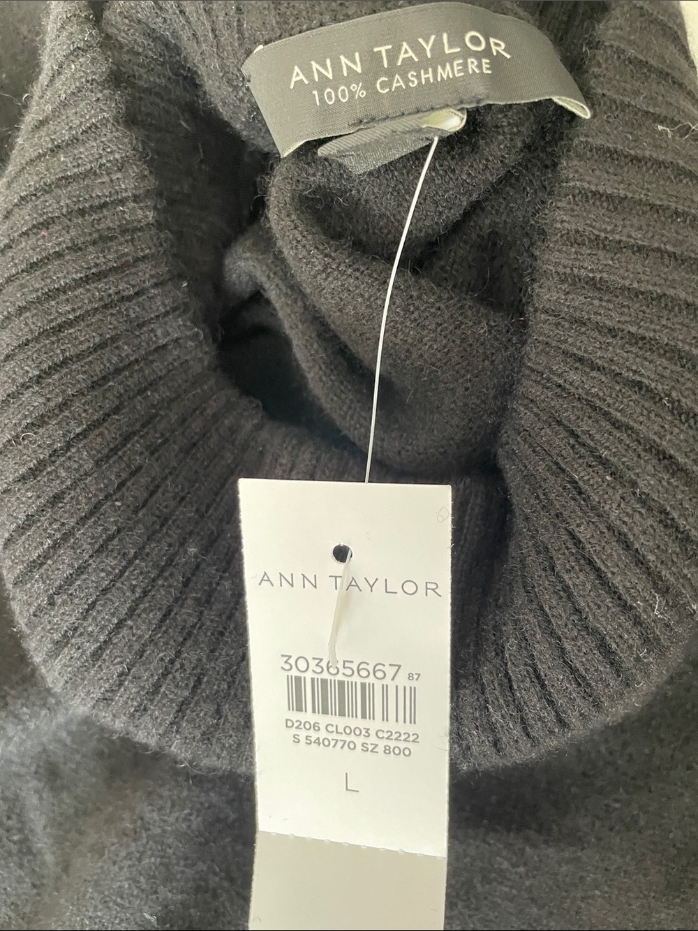 Ann Taylor cashmere Black Ribbed Turtleneck Sweater Dress - Picture 6 of 8